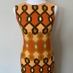 Vintage geometric maxi dress with double slits